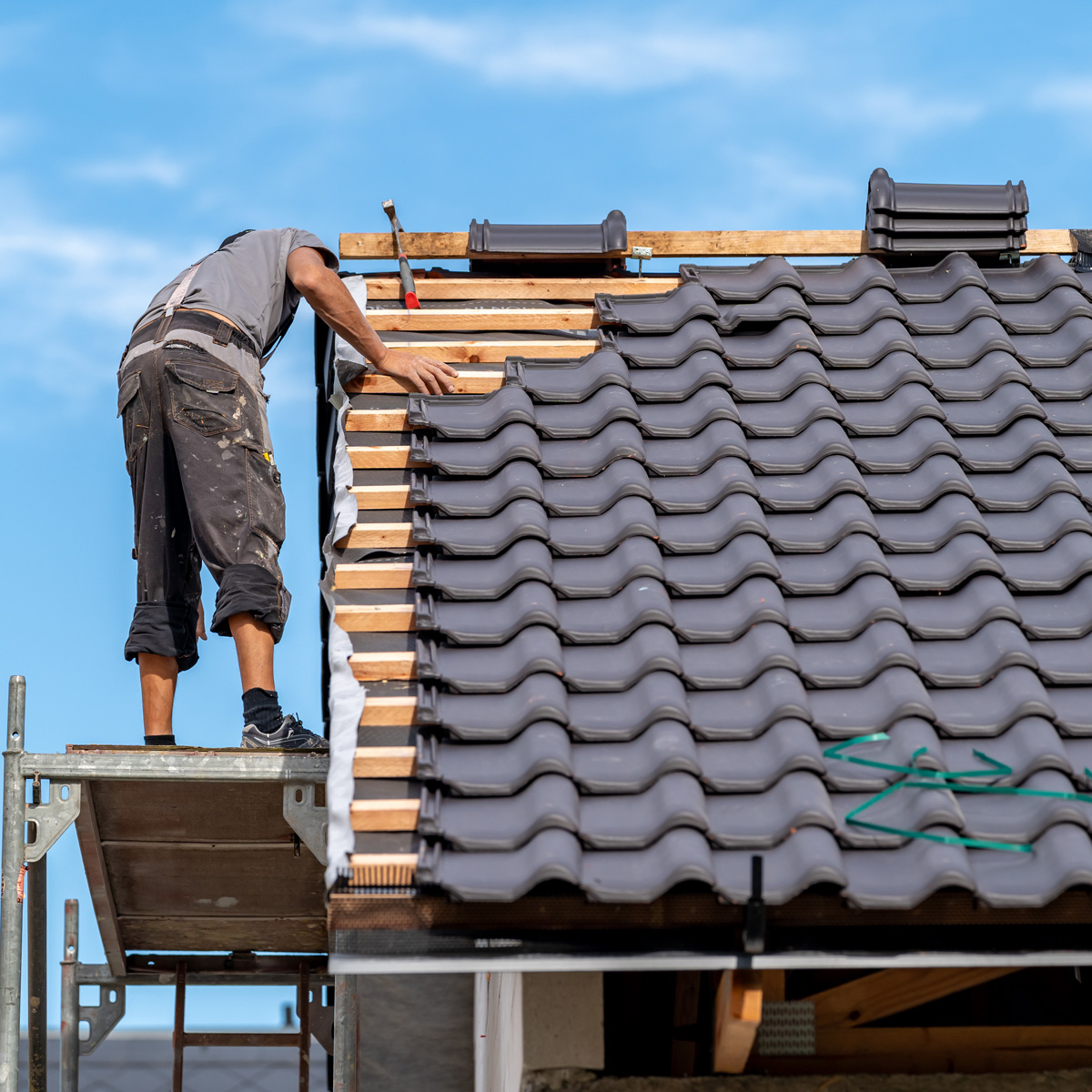 Roffer working on roof replacement in nailsea Roffer working on roof replacement in nailsea